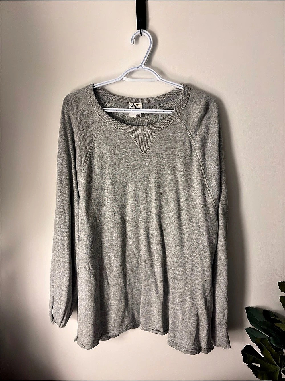 Offline by Aerie Cloud Fleece Oversized Crewneck Sweatshirt Gray XL
